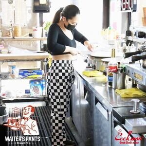 Cookman Chefs Wear Pants Unsix Elastic Waist Drawstring Straight Fit Workwear M